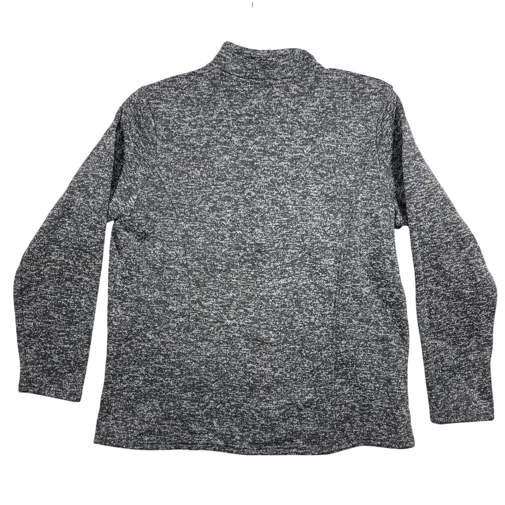 Bit & Bridle Pullover Women XL Grey Marled Quarter Zip Fleece Lined Sweater - Picture 2 of 5